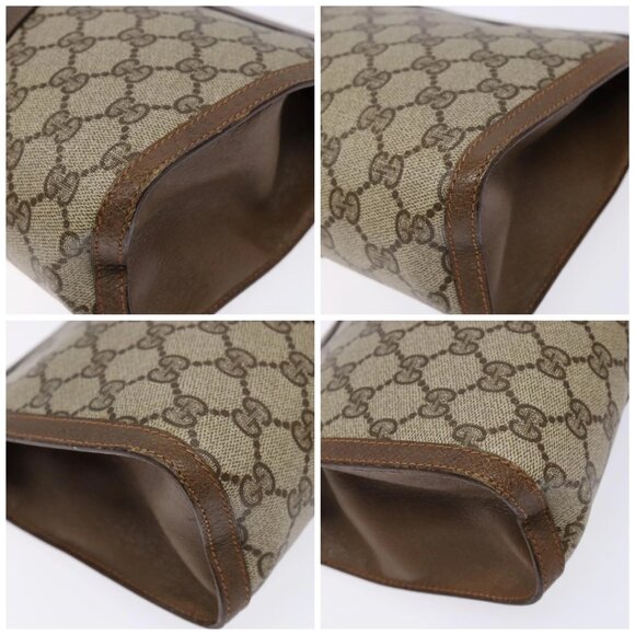 GUCCI GG Supreme Web Sherry Line Clutch Bag PVC Beige Gold 89 01 033 Auth 139749 - Picture 14 of 16